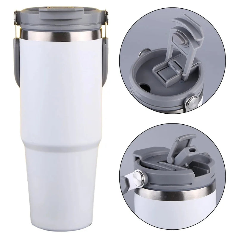 Copo Térmico Premium 900ml Aço Inox  Quente e Frio – Viagem e Fitness