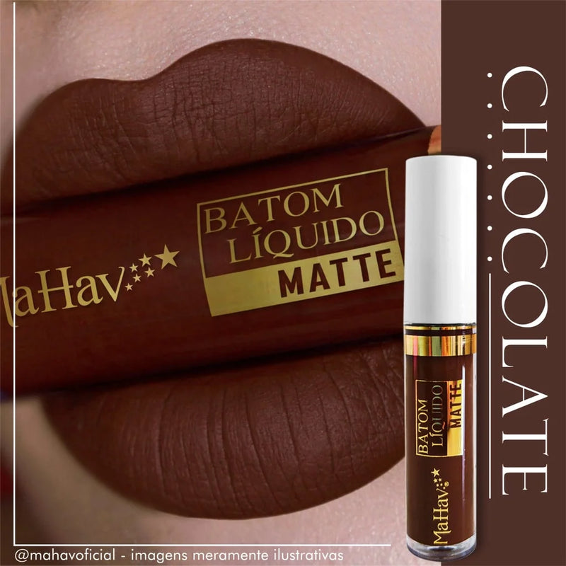 Batom Líquido Matte Mahav – Alta Pigmentação e Longa Duração
