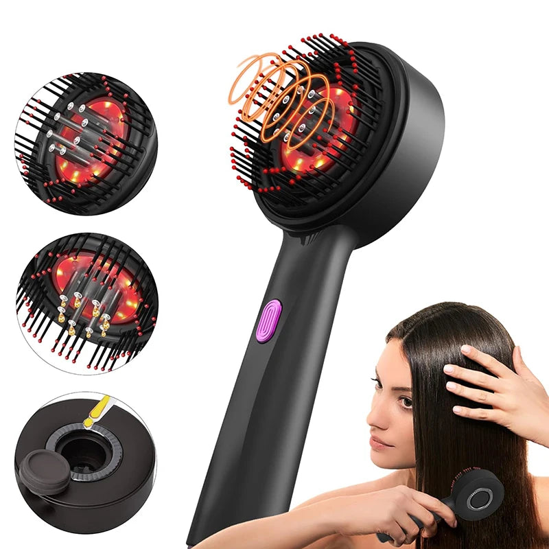 Escova Massageador 3 em 1 - Luz Vermelha + Aplicador Spray