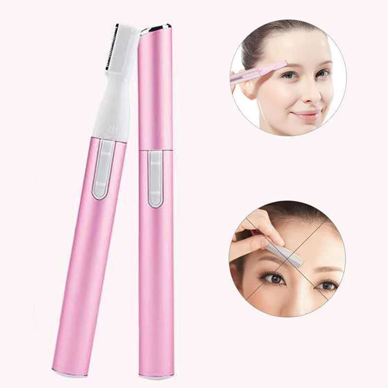 Mini Aparador Feminino 2 em 1 – Corta Sobrancelha e Pelos Faciais com Precisão