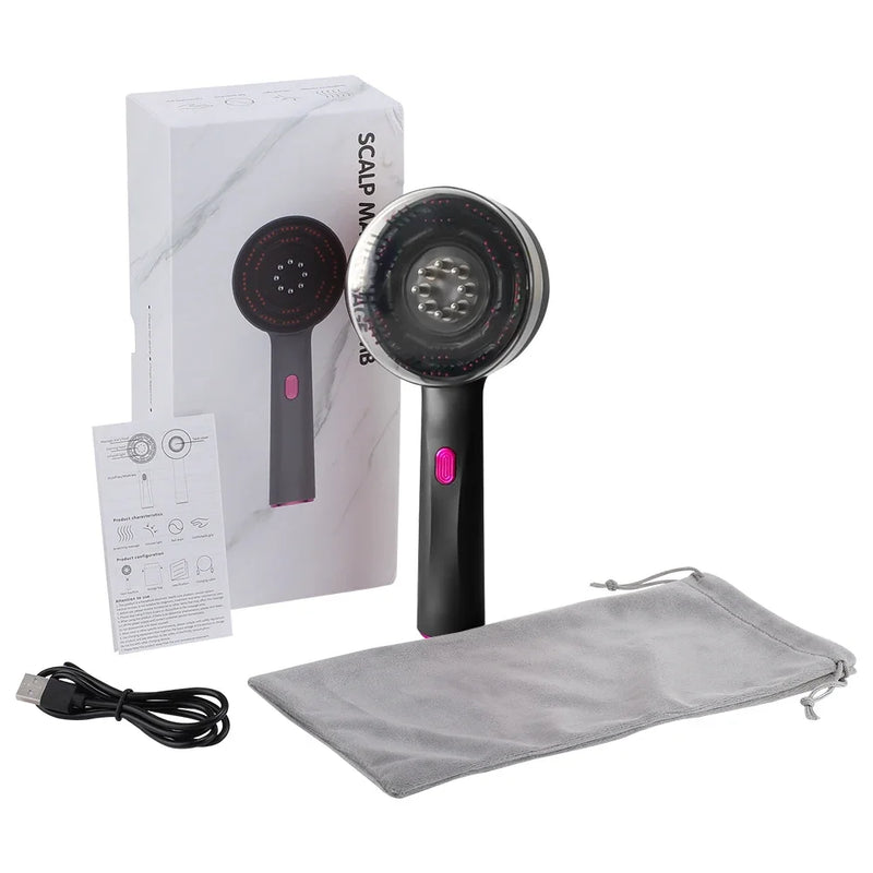 Escova Massageador 3 em 1 - Luz Vermelha + Aplicador Spray