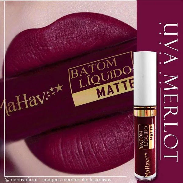 Batom Líquido Matte Mahav – Alta Pigmentação e Longa Duração