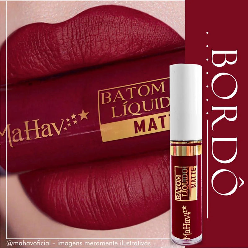 Batom Líquido Matte Mahav – Alta Pigmentação e Longa Duração