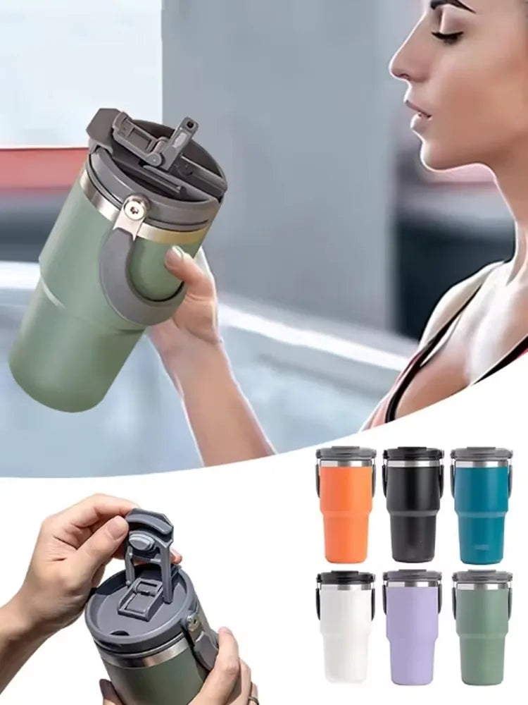 Copo Térmico Premium 900ml Aço Inox  Quente e Frio – Viagem e Fitness