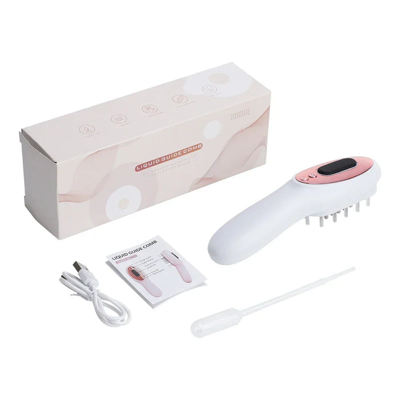 Escova Massageadora LED Azul-Vermelha Estimula Crescimento