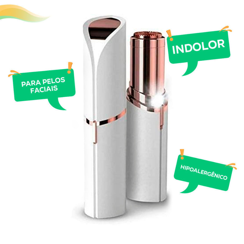 Depilador Facial Elétrico Mini Batom – Prático, LED, USB