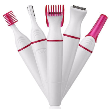 Depilador Elétrico Feminino 5 em 1 – Sobrancelhas, Rosto e Corpo