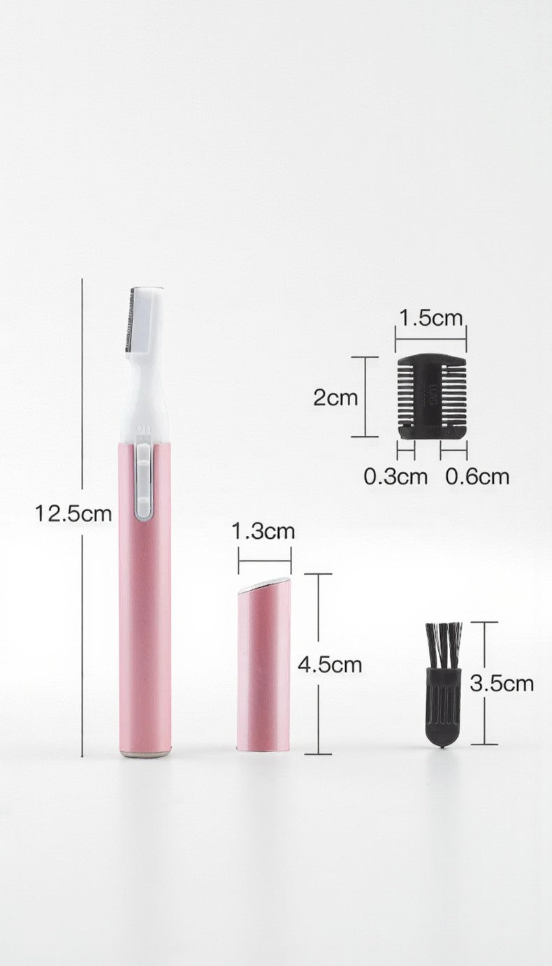 Mini Aparador Feminino 2 em 1 – Corta Sobrancelha e Pelos Faciais com Precisão