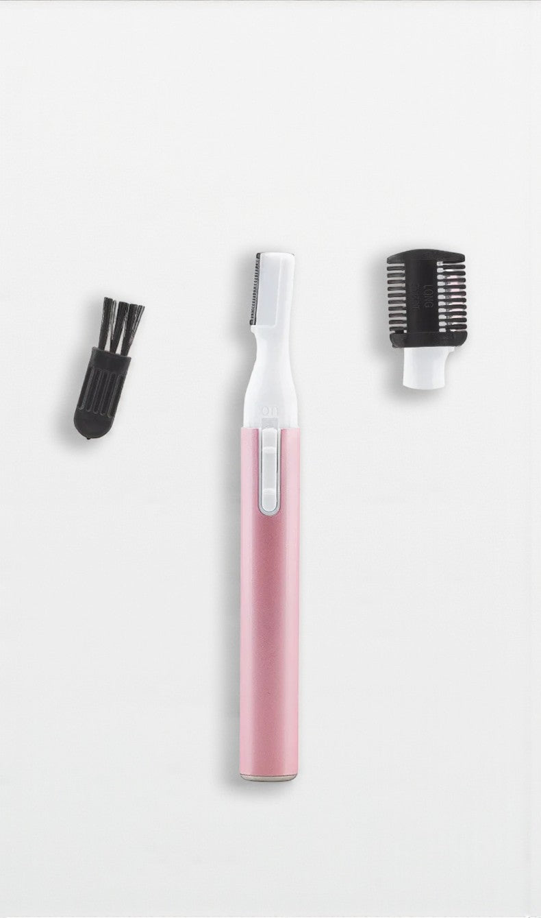 Mini Aparador Feminino 2 em 1 – Corta Sobrancelha e Pelos Faciais com Precisão